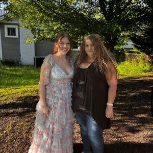 Windsor Pink Floral Prom Dress